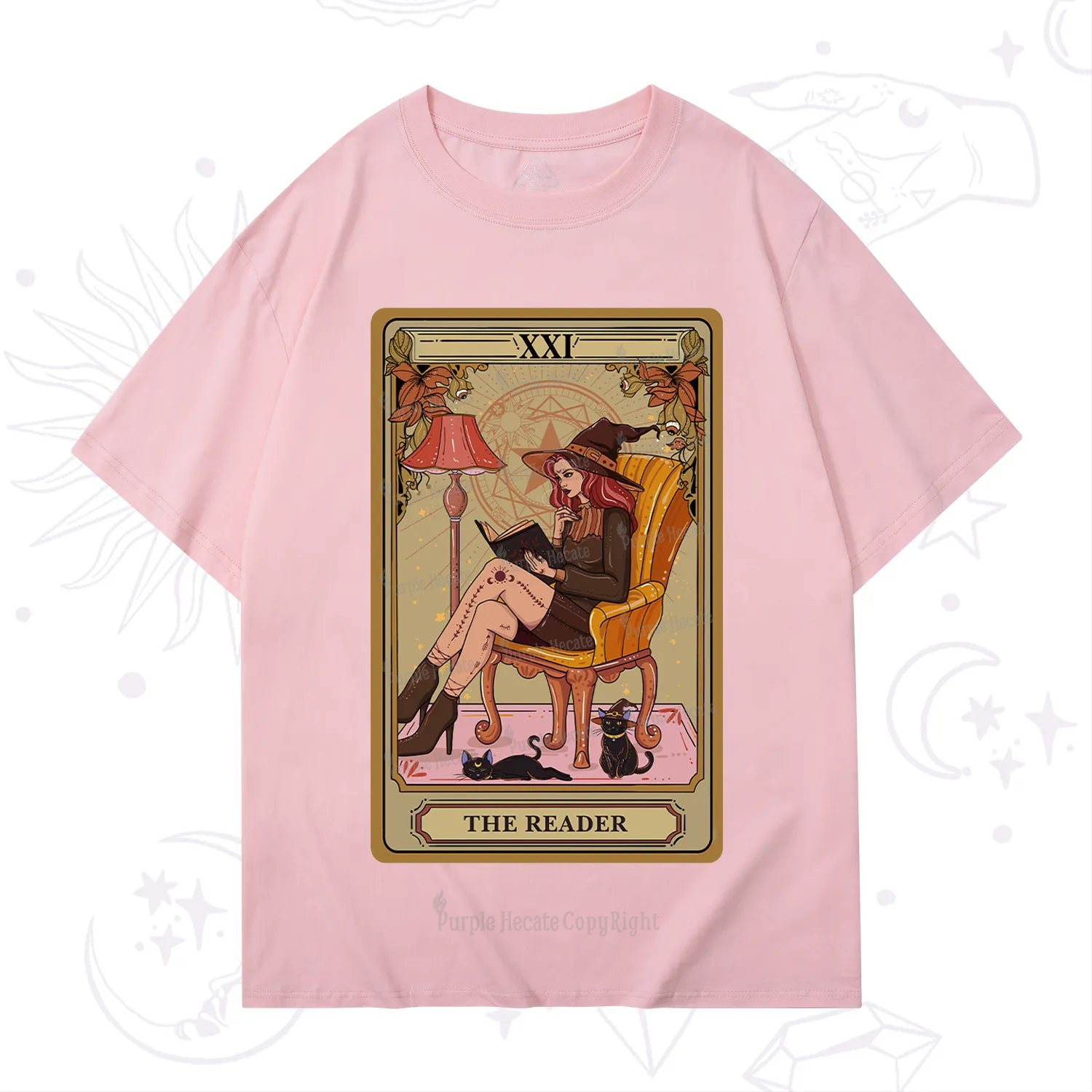 Purplehecate The Reader-Cat Mom Tarot T-Shirt
