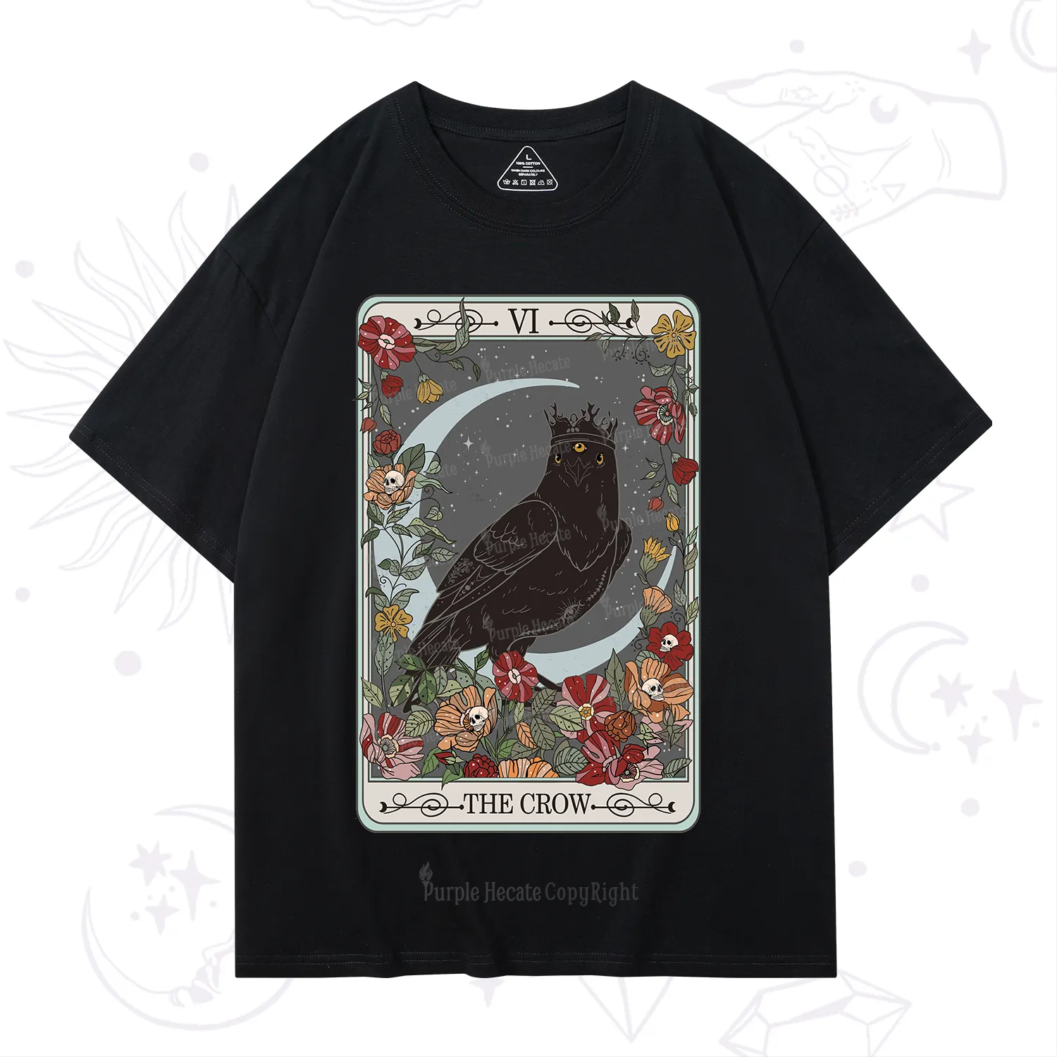 Purplehecate The Crow Tarot Card T-Shirt