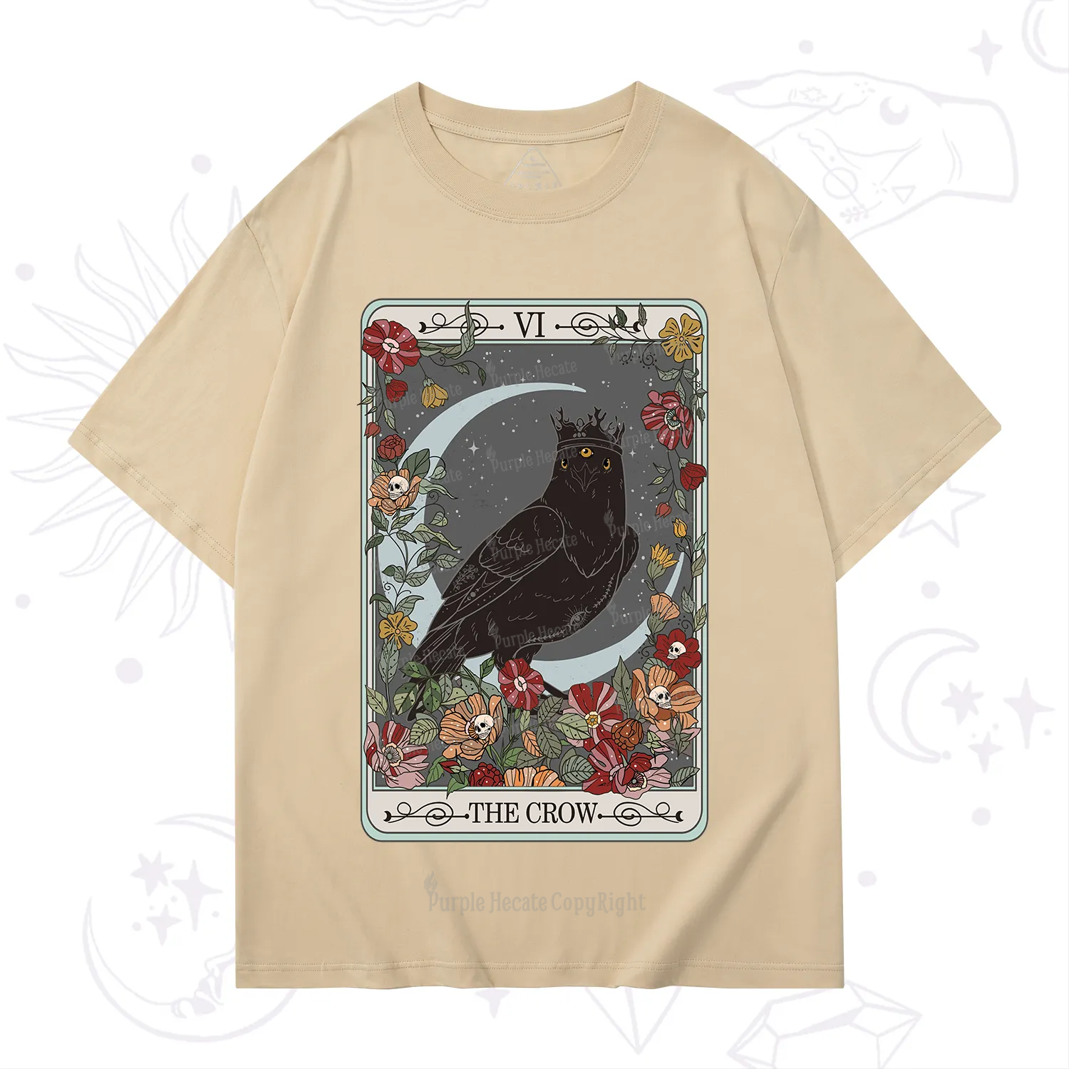 Purplehecate The Crow Tarot Card T-Shirt