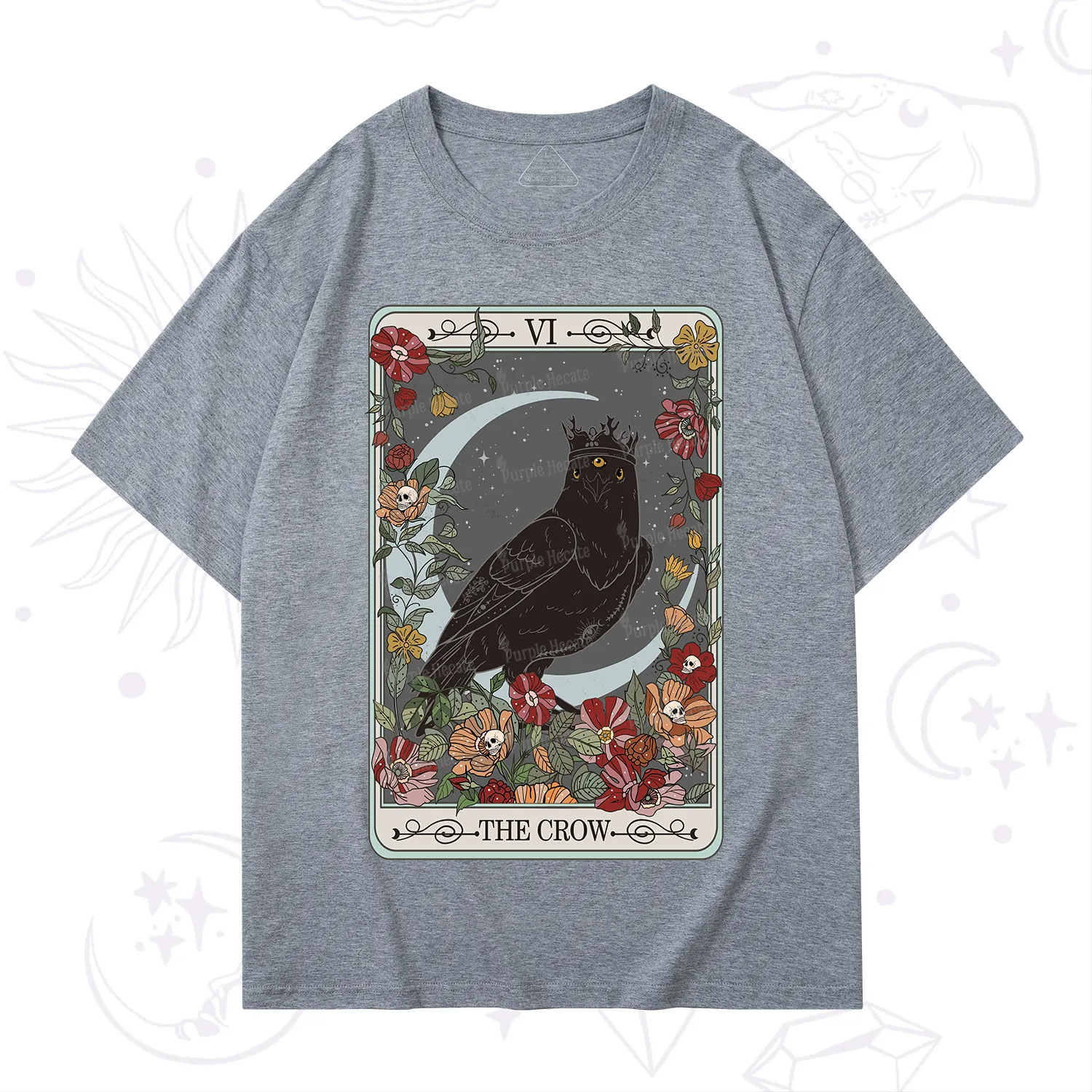 Purplehecate The Crow Tarot Card T-Shirt