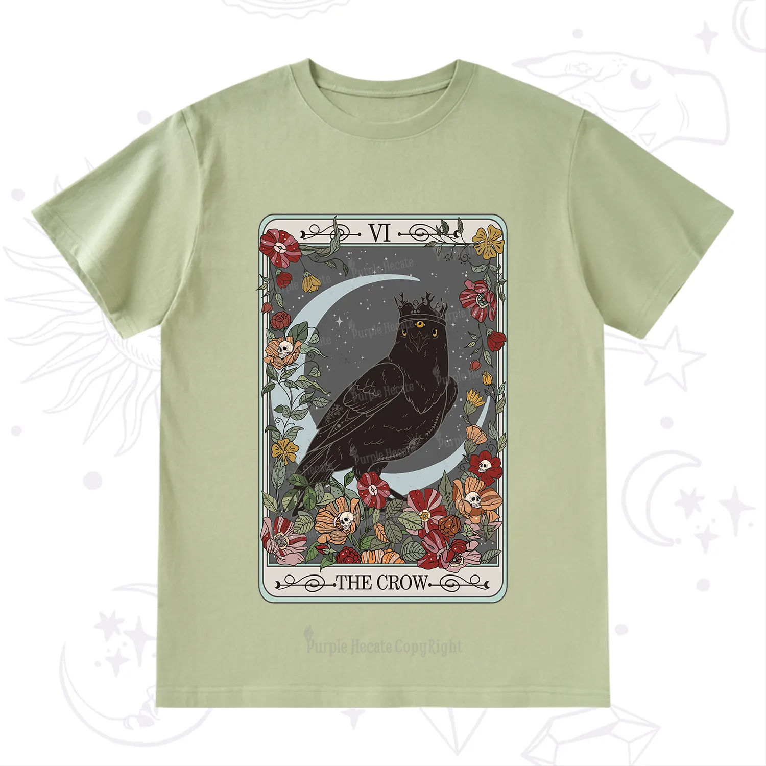 Purplehecate The Crow Tarot Card T-Shirt