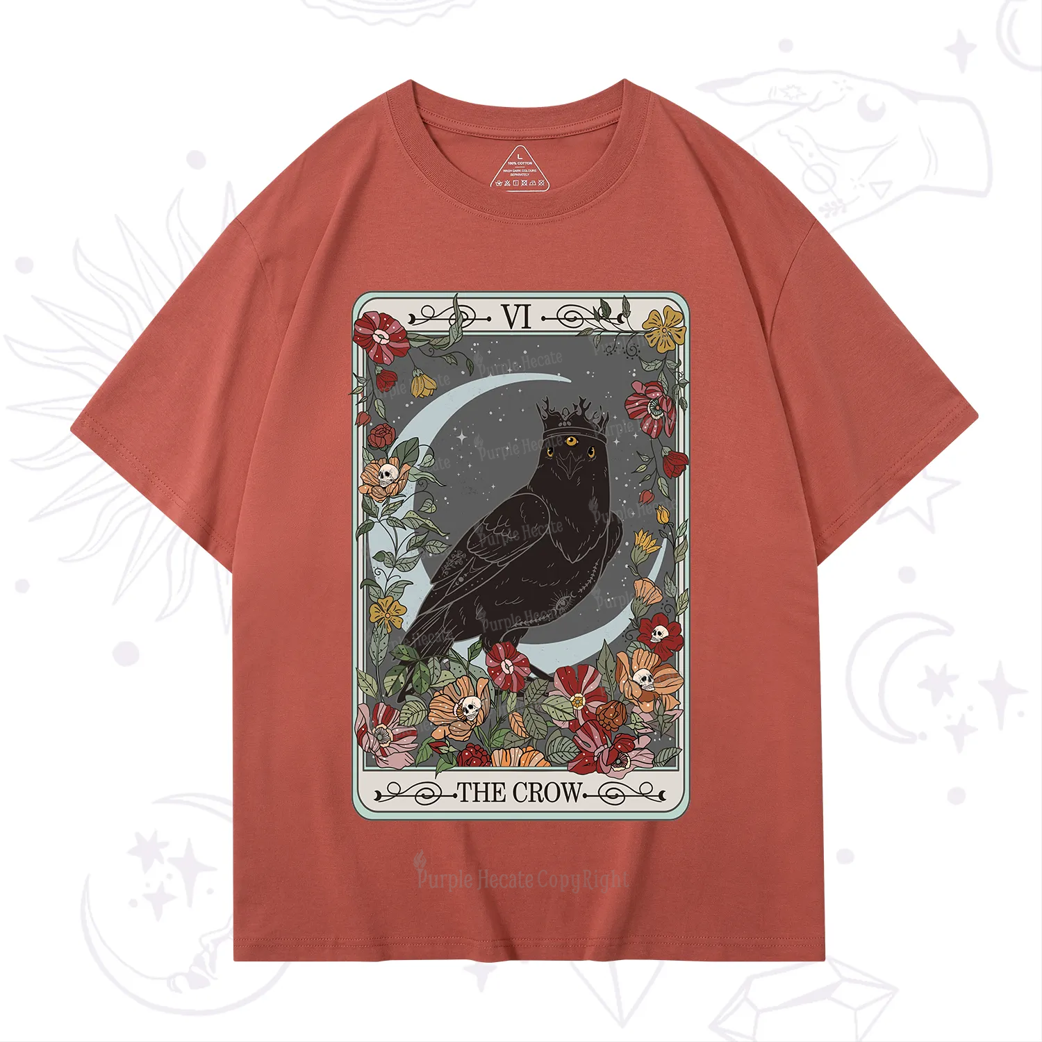 Purplehecate The Crow Tarot Card T-Shirt