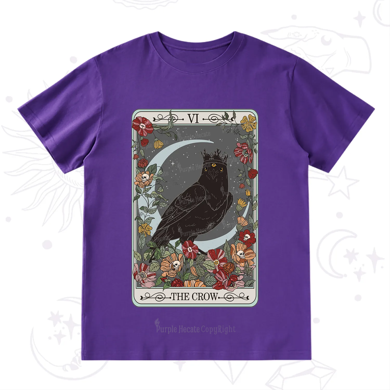 Purplehecate The Crow Tarot Card T-Shirt