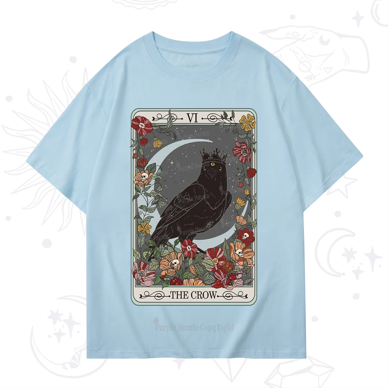 Purplehecate The Crow Tarot Card T-Shirt