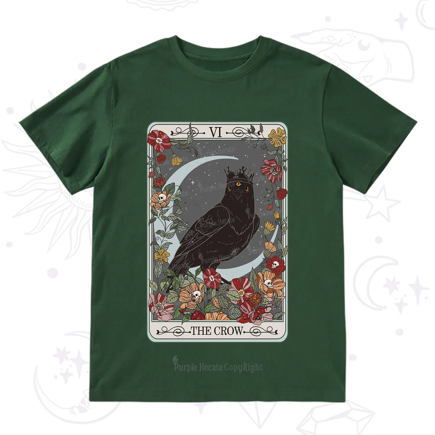Purplehecate The Crow Tarot Card T-Shirt