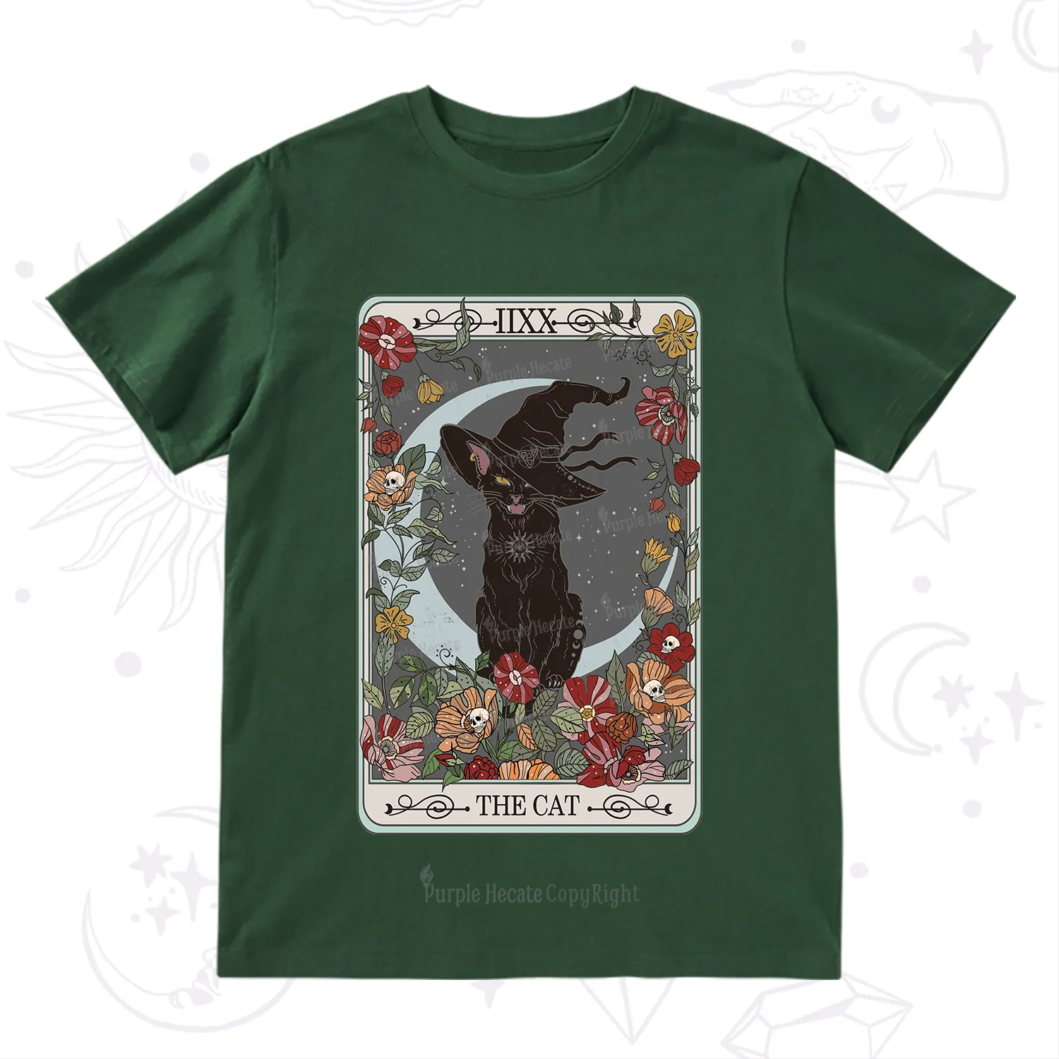 Purplehecate The Cat Tarot Card T-Shirt
