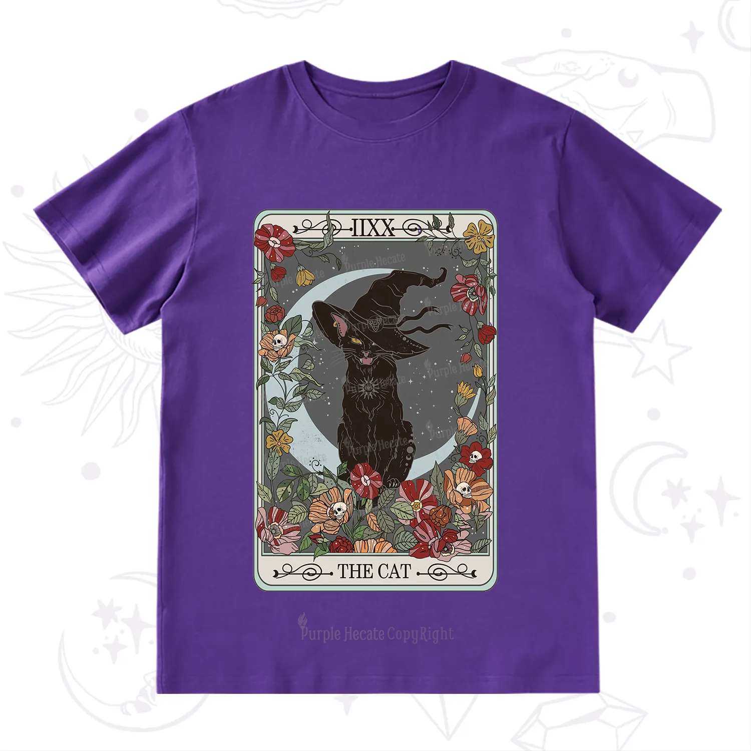Purplehecate The Cat Tarot Card T-Shirt
