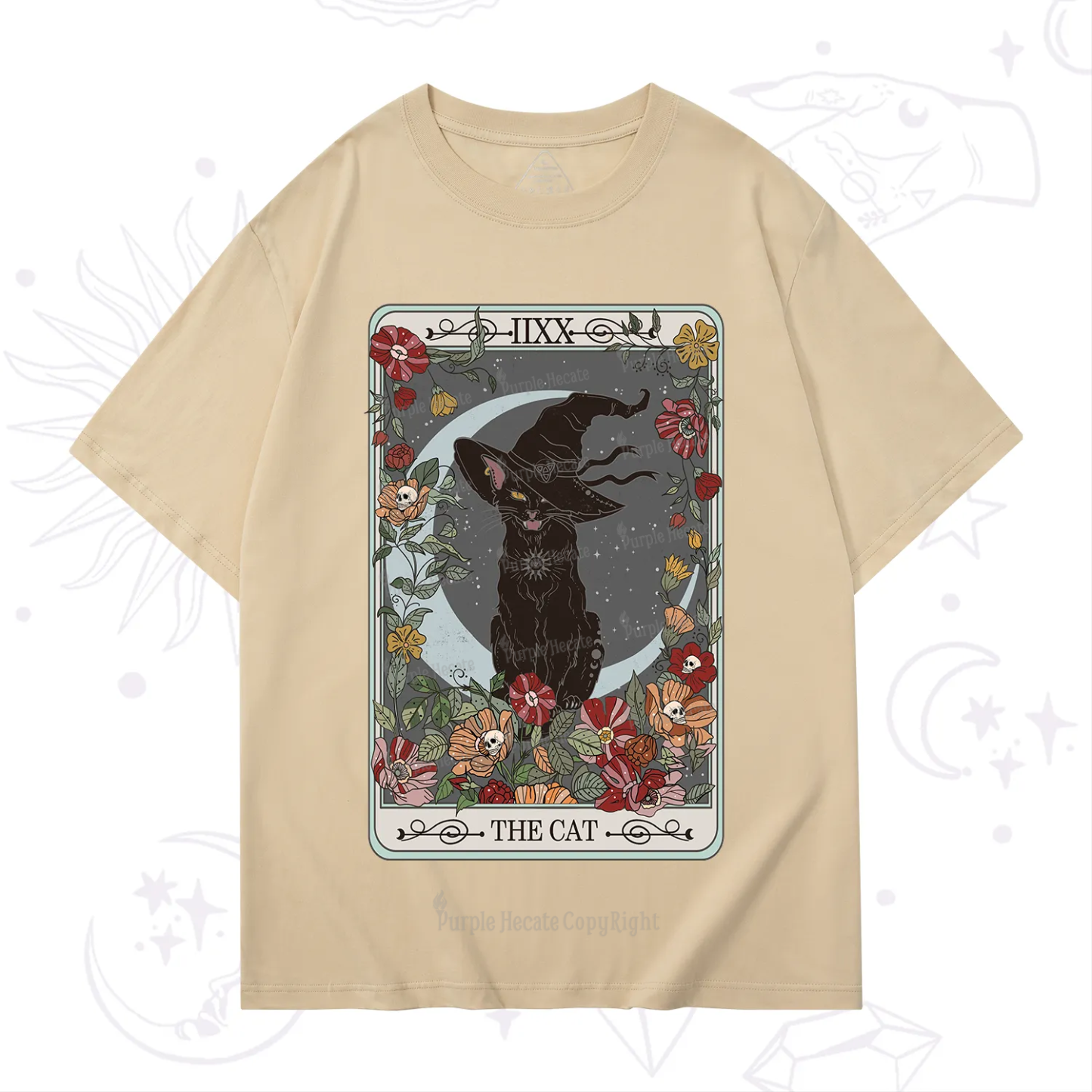 Purplehecate The Cat Tarot Card T-Shirt