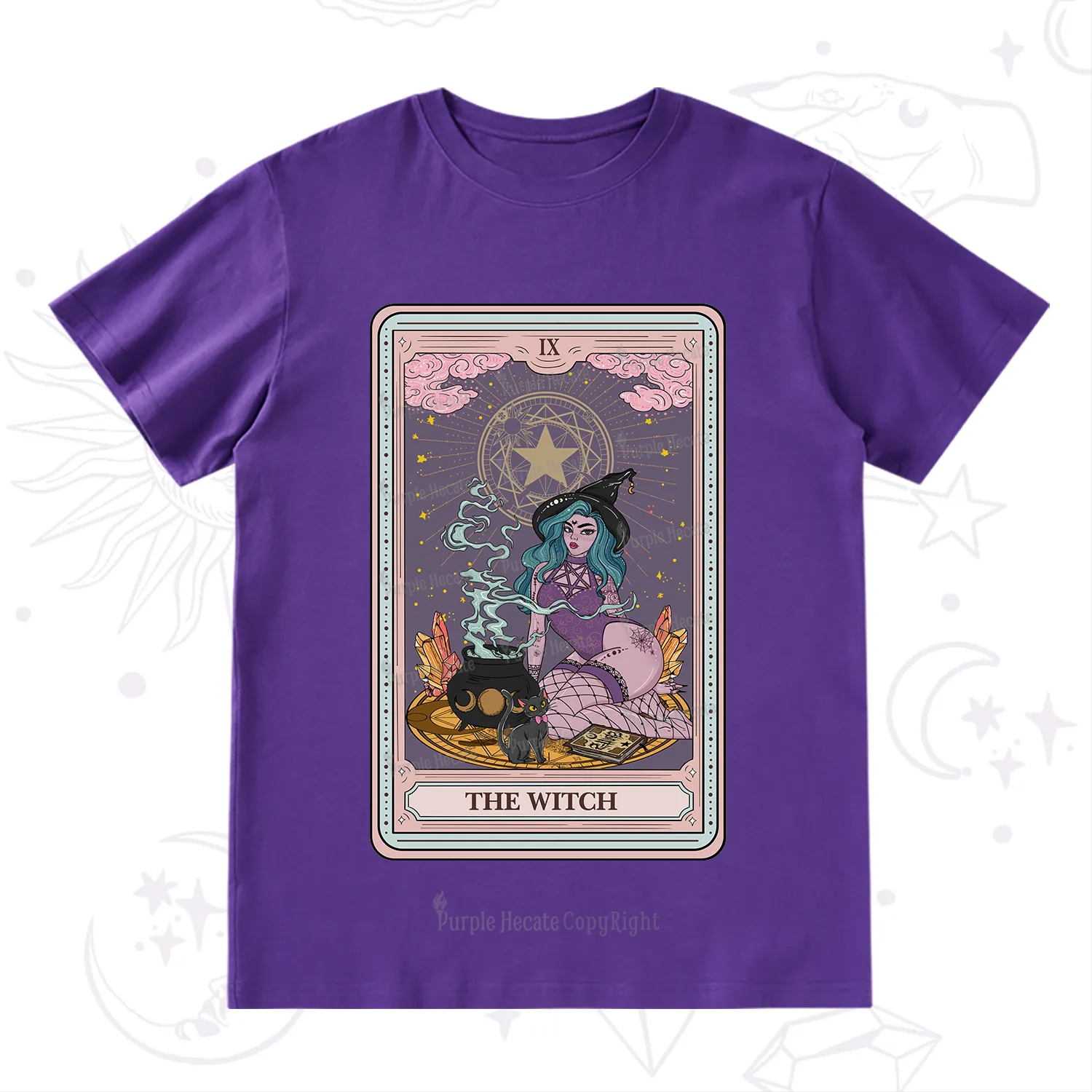 Purplehecate The Alchemy Witch Tarot Card T-Shirt