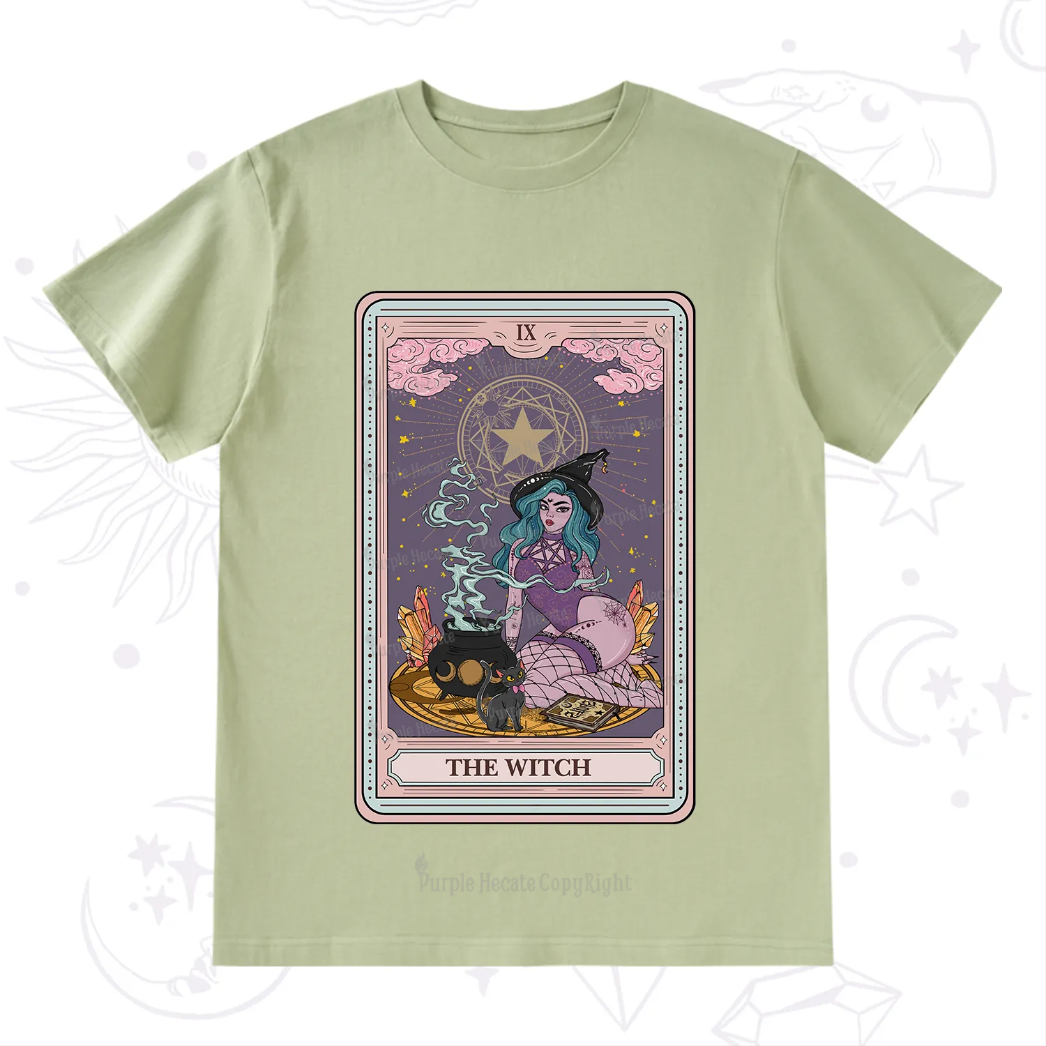 Purplehecate The Alchemy Witch Tarot Card T-Shirt