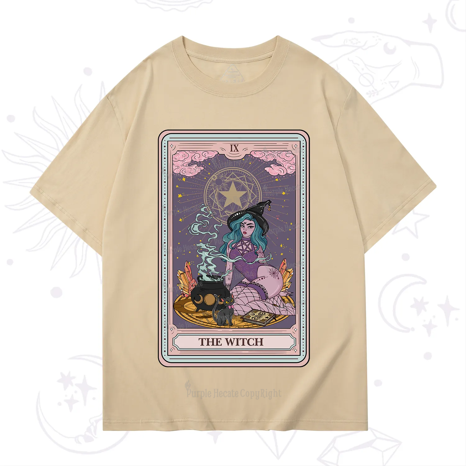 Purplehecate The Alchemy Witch Tarot Card T-Shirt