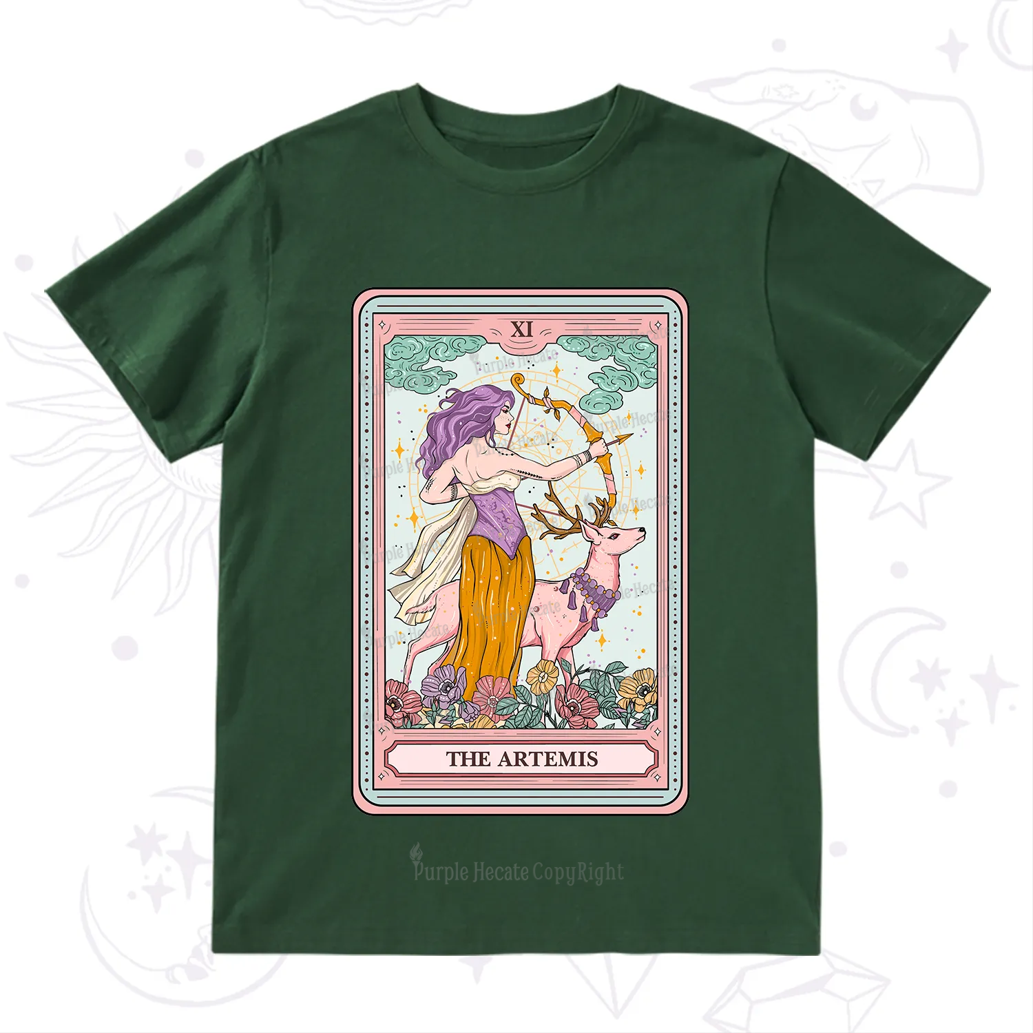 Purplehecate The Artemis Tarot Card T-Shirt