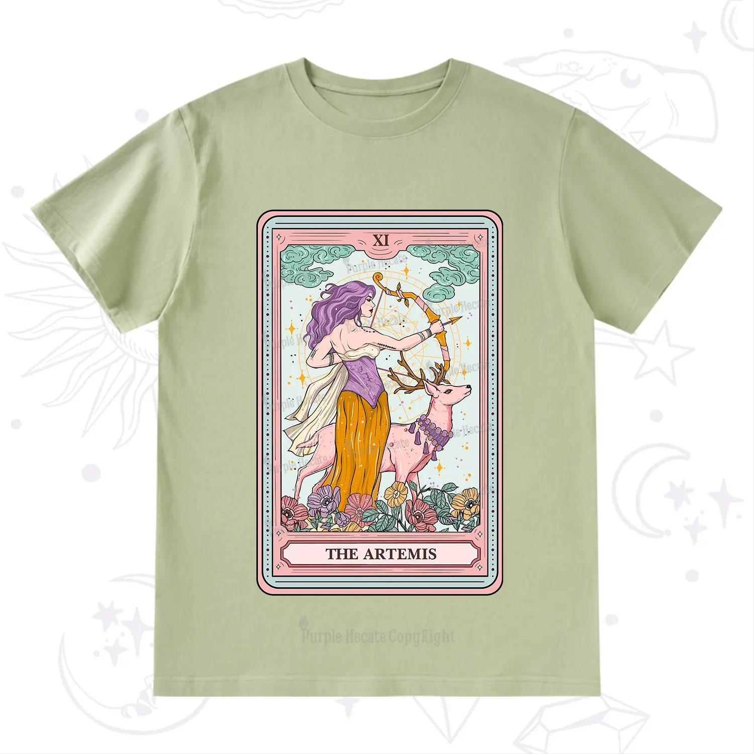 Purplehecate The Artemis Tarot Card T-Shirt