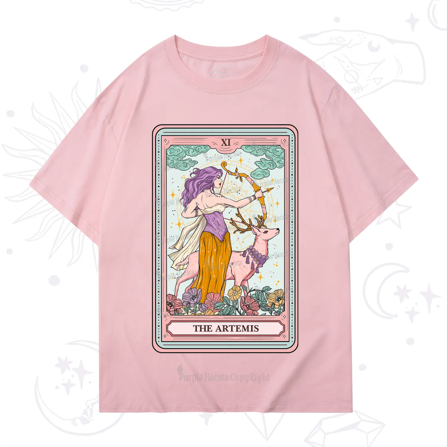 Purplehecate The Artemis Tarot Card T-Shirt