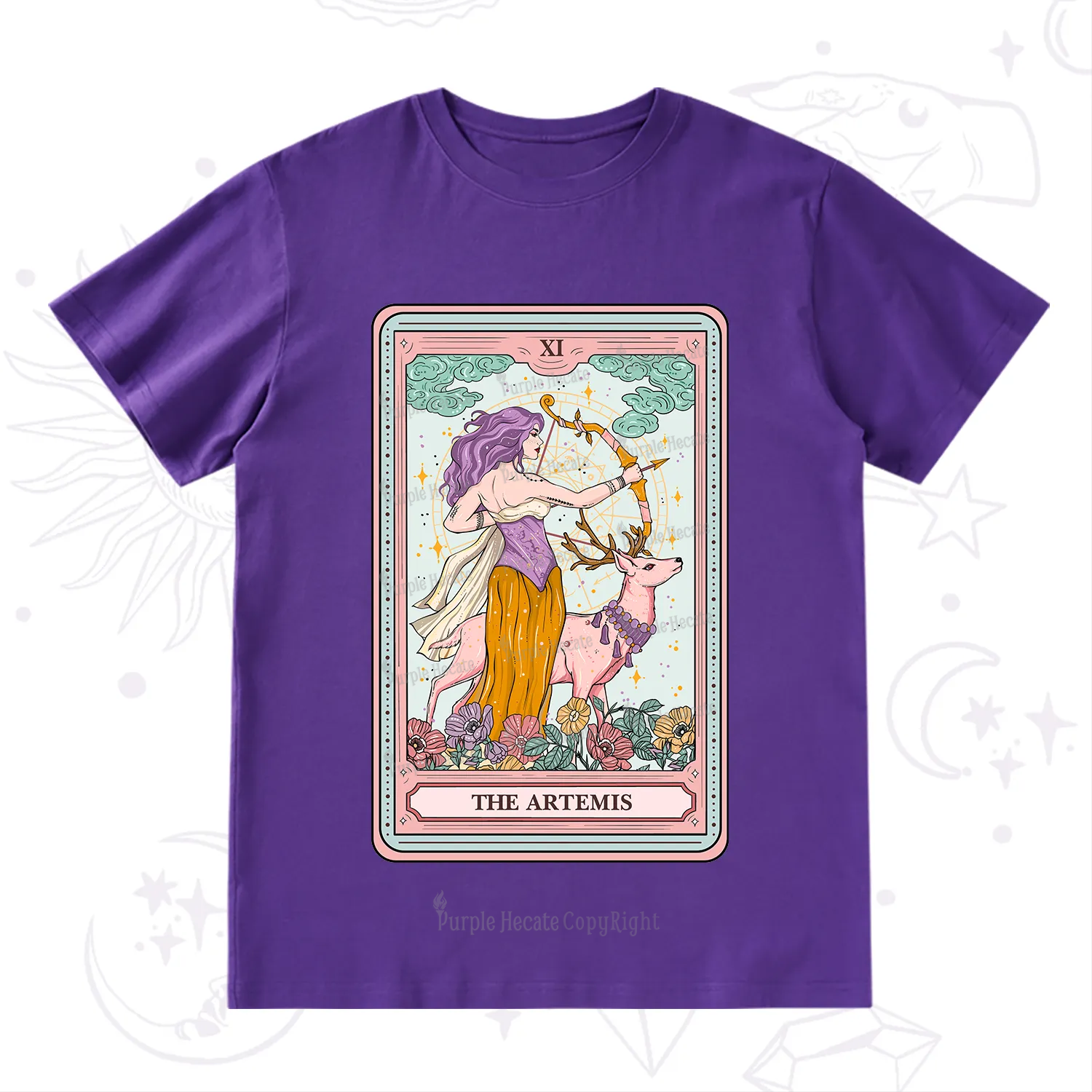 Purplehecate The Artemis Tarot Card T-Shirt