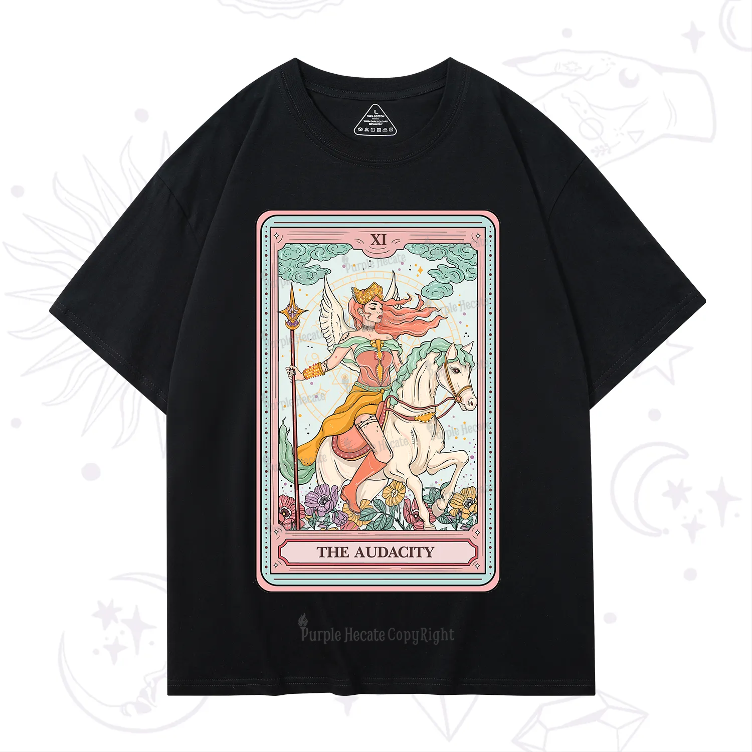 Purplehecate The Audacity Winged Goddess Tarot Card T-Shirt