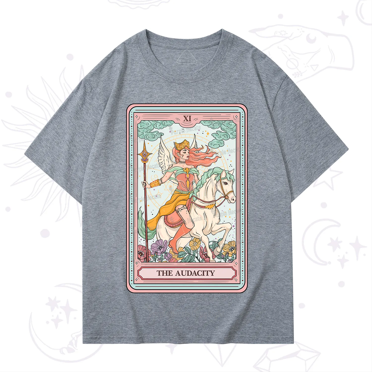 Purplehecate The Audacity Winged Goddess Tarot Card T-Shirt