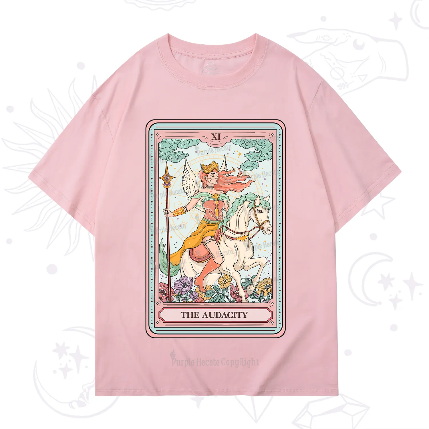 Purplehecate The Audacity Winged Goddess Tarot Card T-Shirt