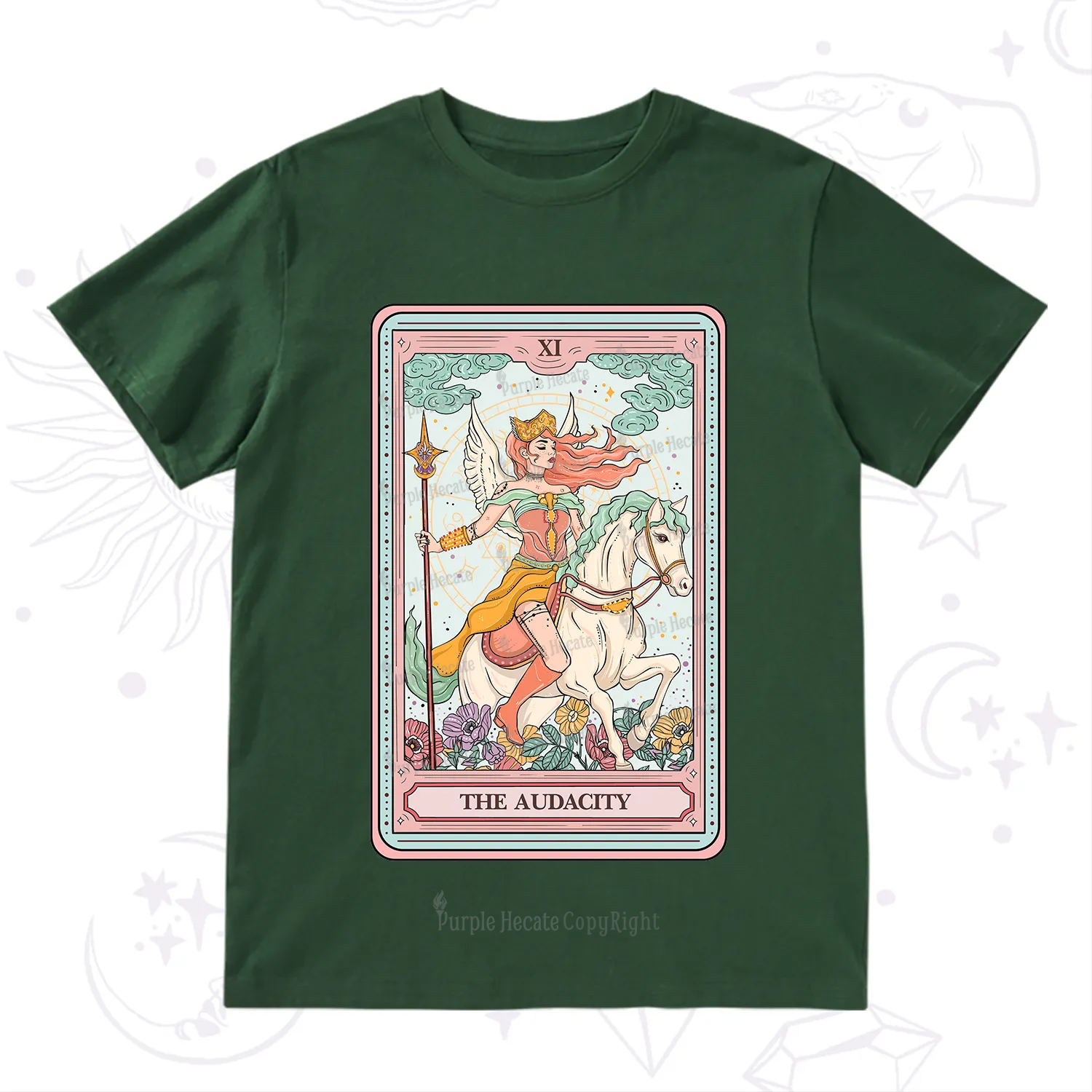 Purplehecate The Audacity Winged Goddess Tarot Card T-Shirt