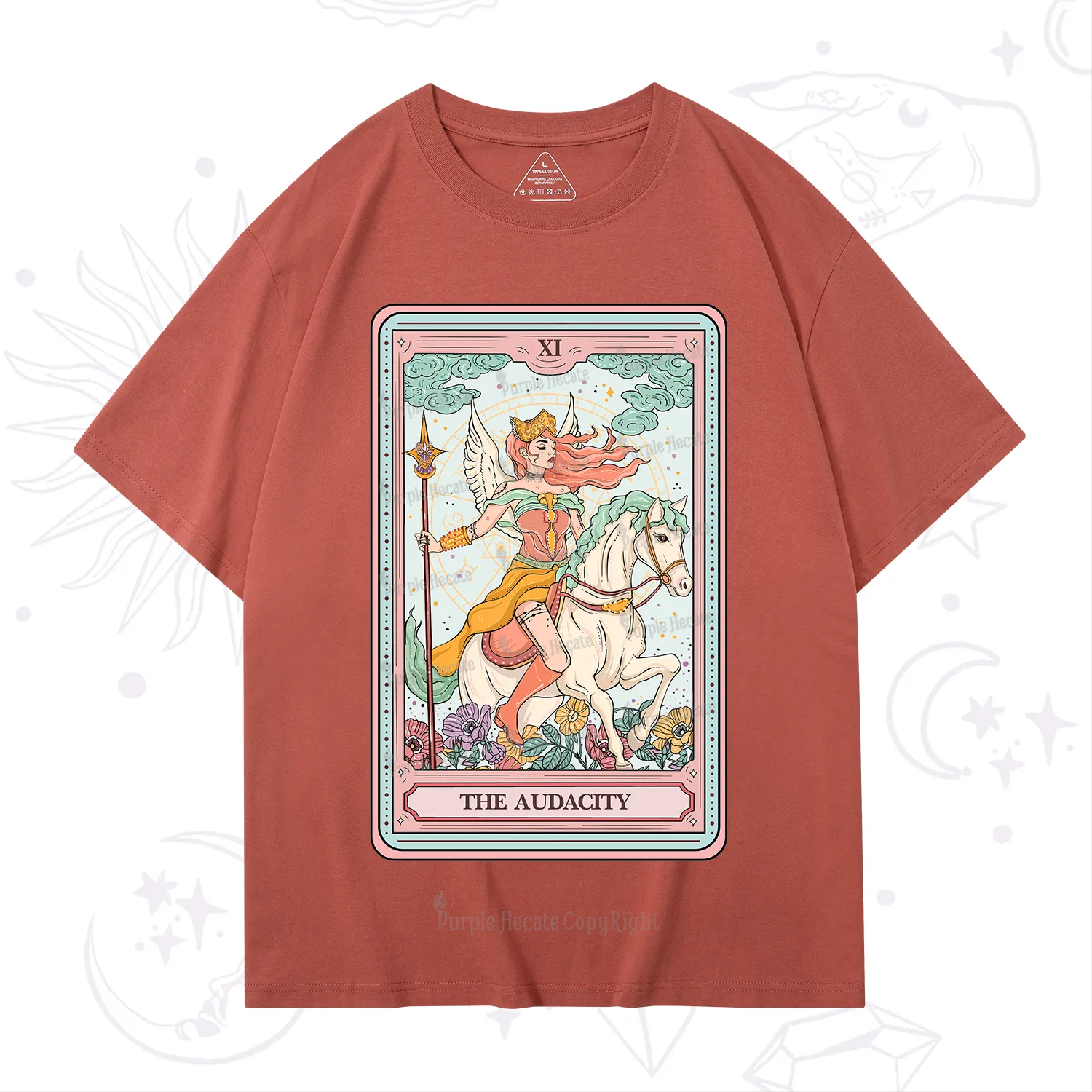 Purplehecate The Audacity Winged Goddess Tarot Card T-Shirt