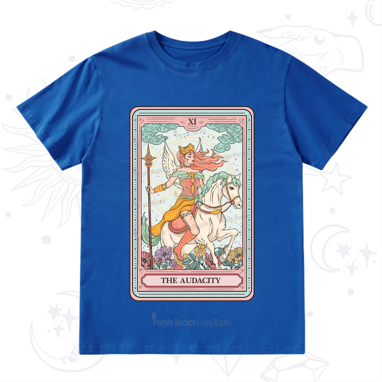 Purplehecate The Audacity Winged Goddess Tarot Card T-Shirt