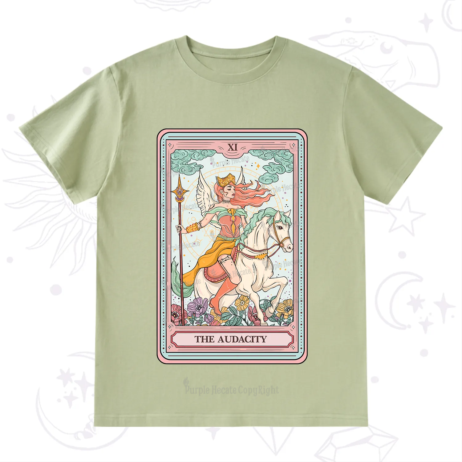 Purplehecate The Audacity Winged Goddess Tarot Card T-Shirt