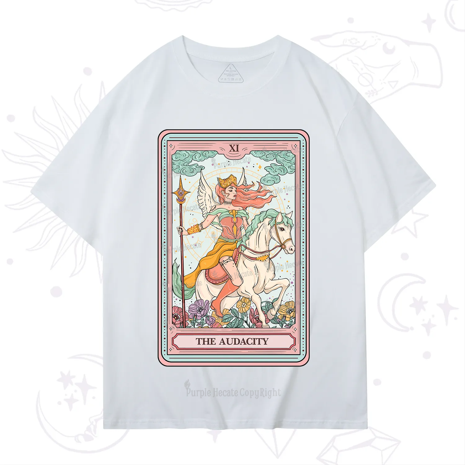 Purplehecate The Audacity Winged Goddess Tarot Card T-Shirt
