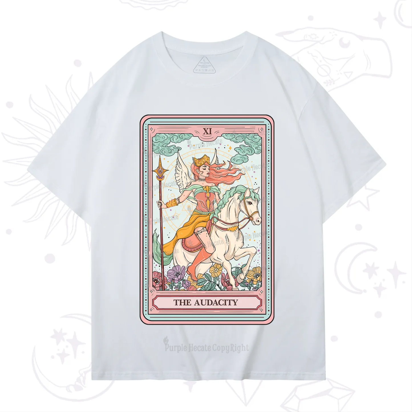 Purplehecate The Audacity Winged Goddess Tarot Card T-Shirt