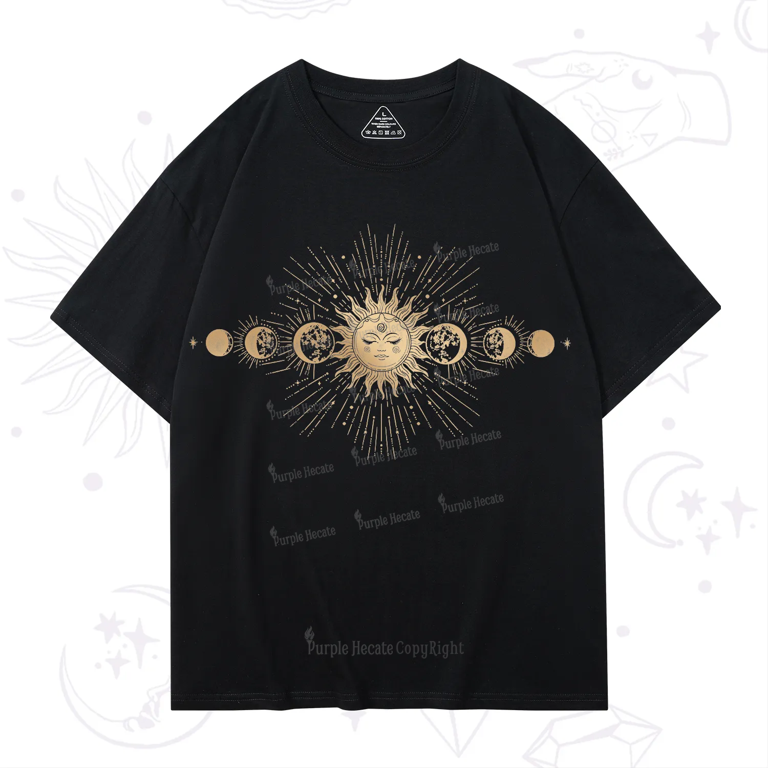 Purplehecate Mystical Moon And Sun T-Shirt