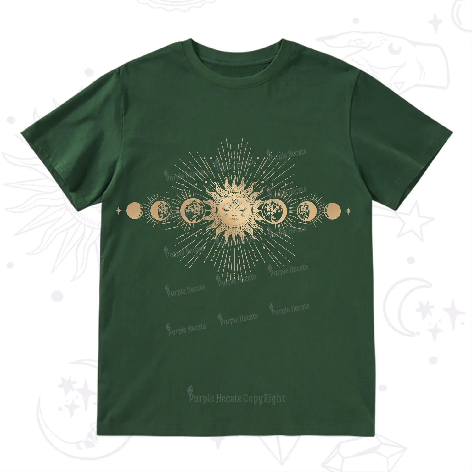 Purplehecate Mystical Moon And Sun T-Shirt