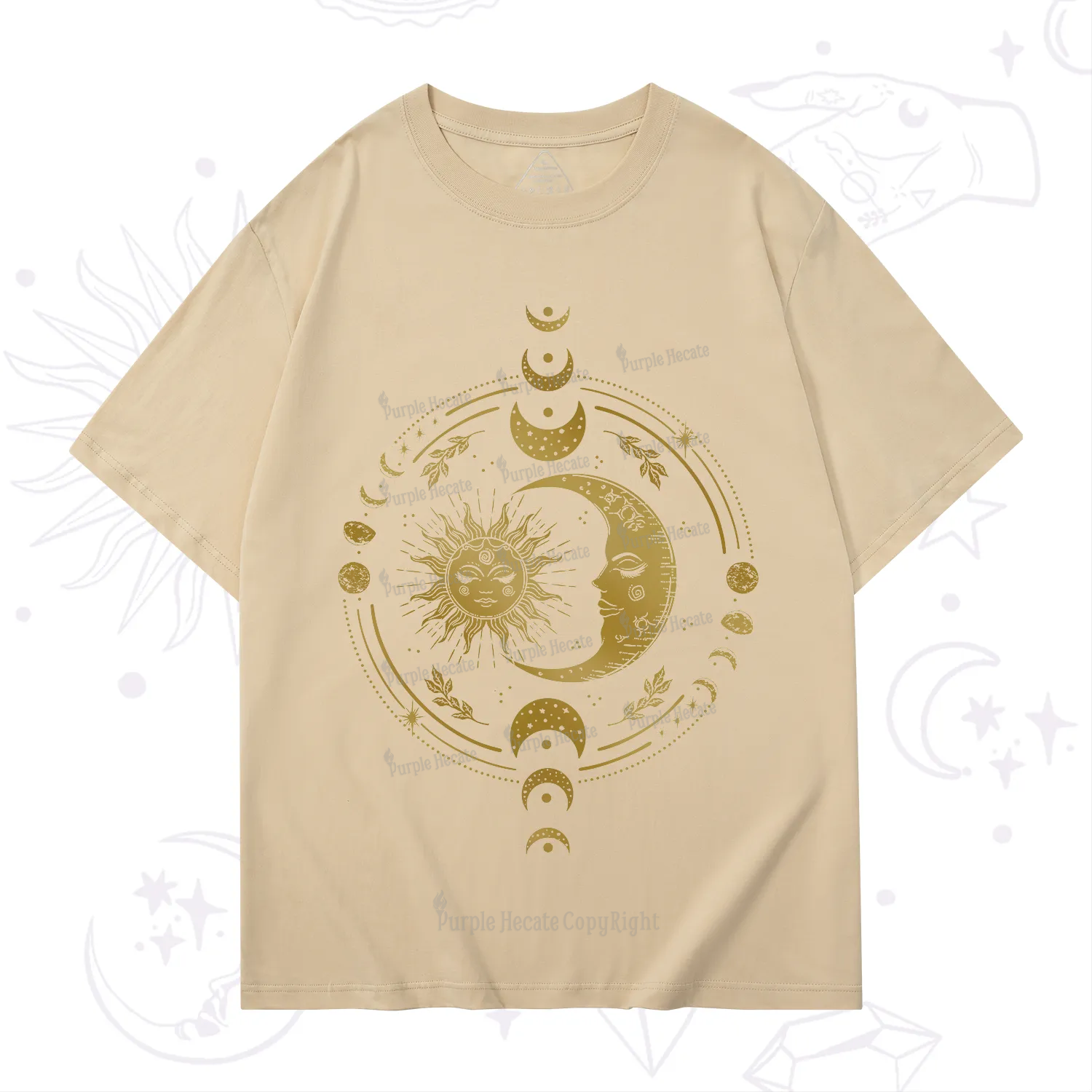 Purplehecate Celestial Sun and Moon T-Shirt
