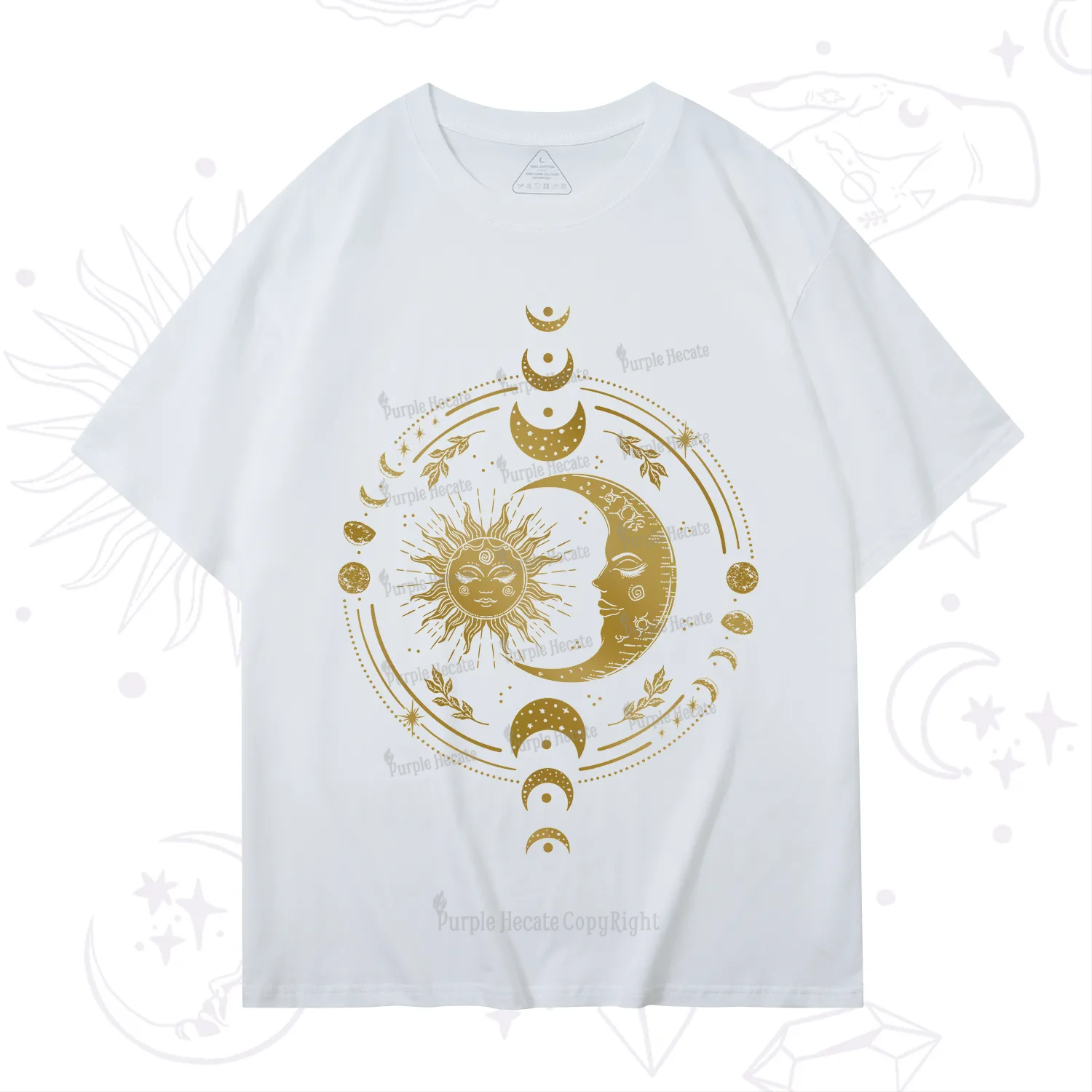 Purplehecate Celestial Sun and Moon T-Shirt