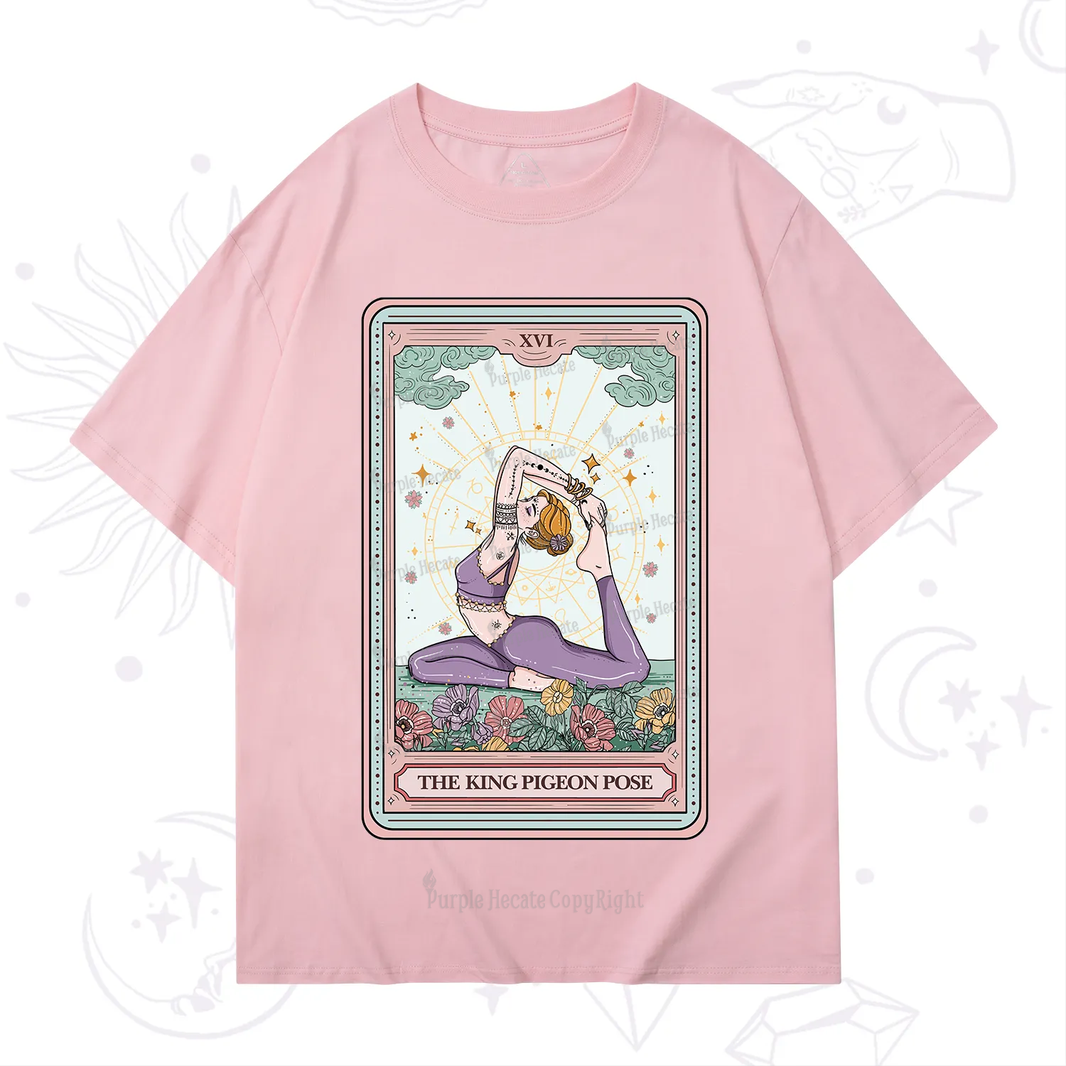 Purplehecate The King Pigeon Pose Tarot Card T-Shirt