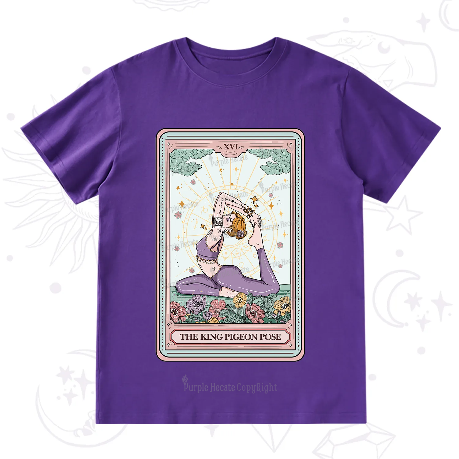 Purplehecate The King Pigeon Pose Tarot Card T-Shirt