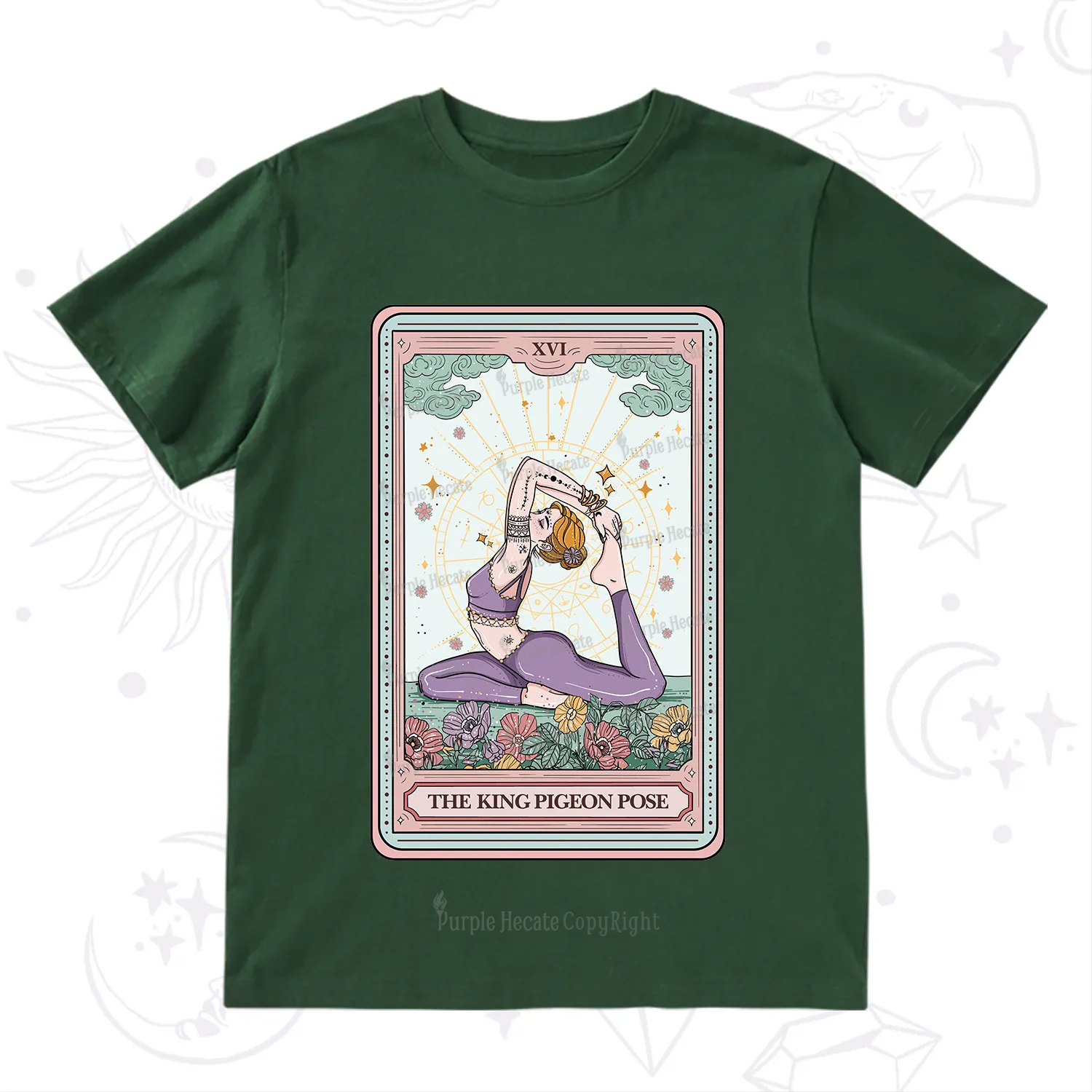 Purplehecate The King Pigeon Pose Tarot Card T-Shirt