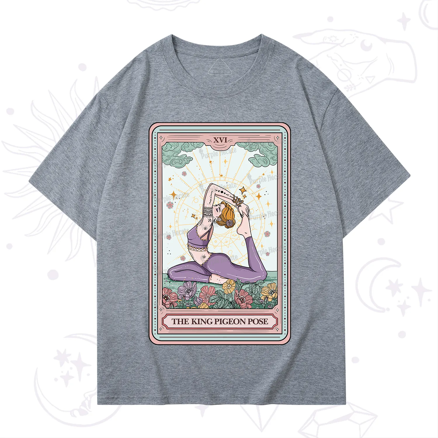 Purplehecate The King Pigeon Pose Tarot Card T-Shirt