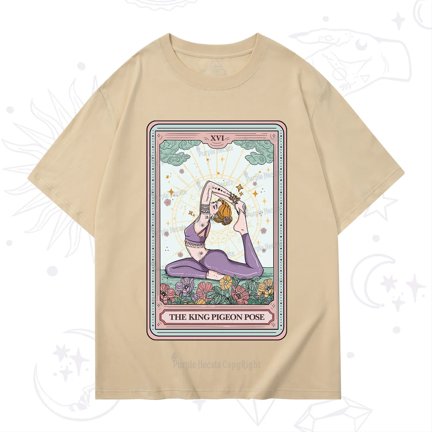 Purplehecate The King Pigeon Pose Tarot Card T-Shirt