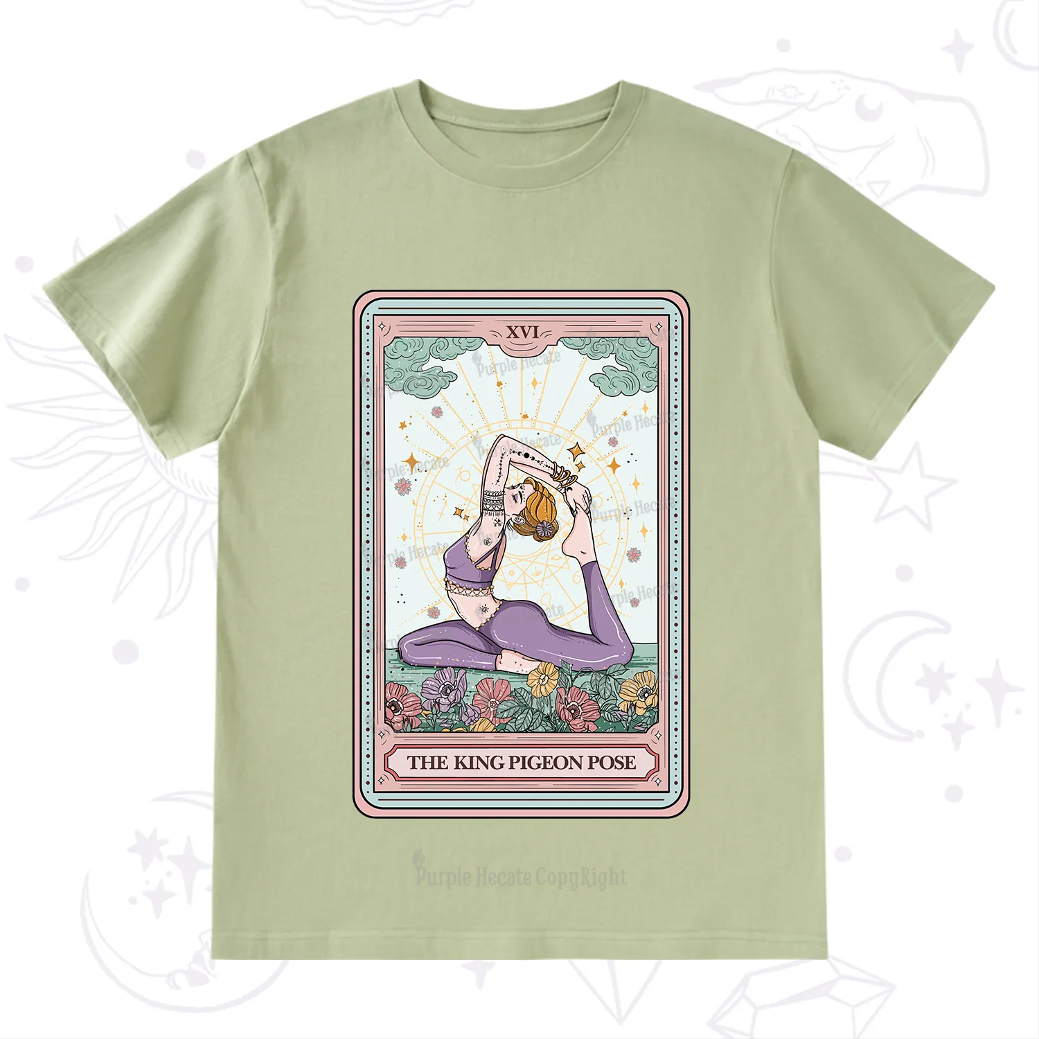 Purplehecate The King Pigeon Pose Tarot Card T-Shirt
