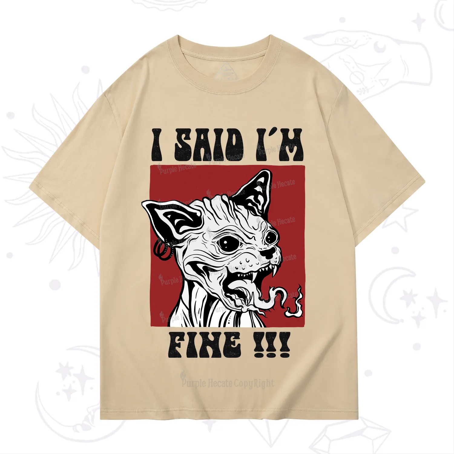 Purplehecate Angry Cat T-Shirt