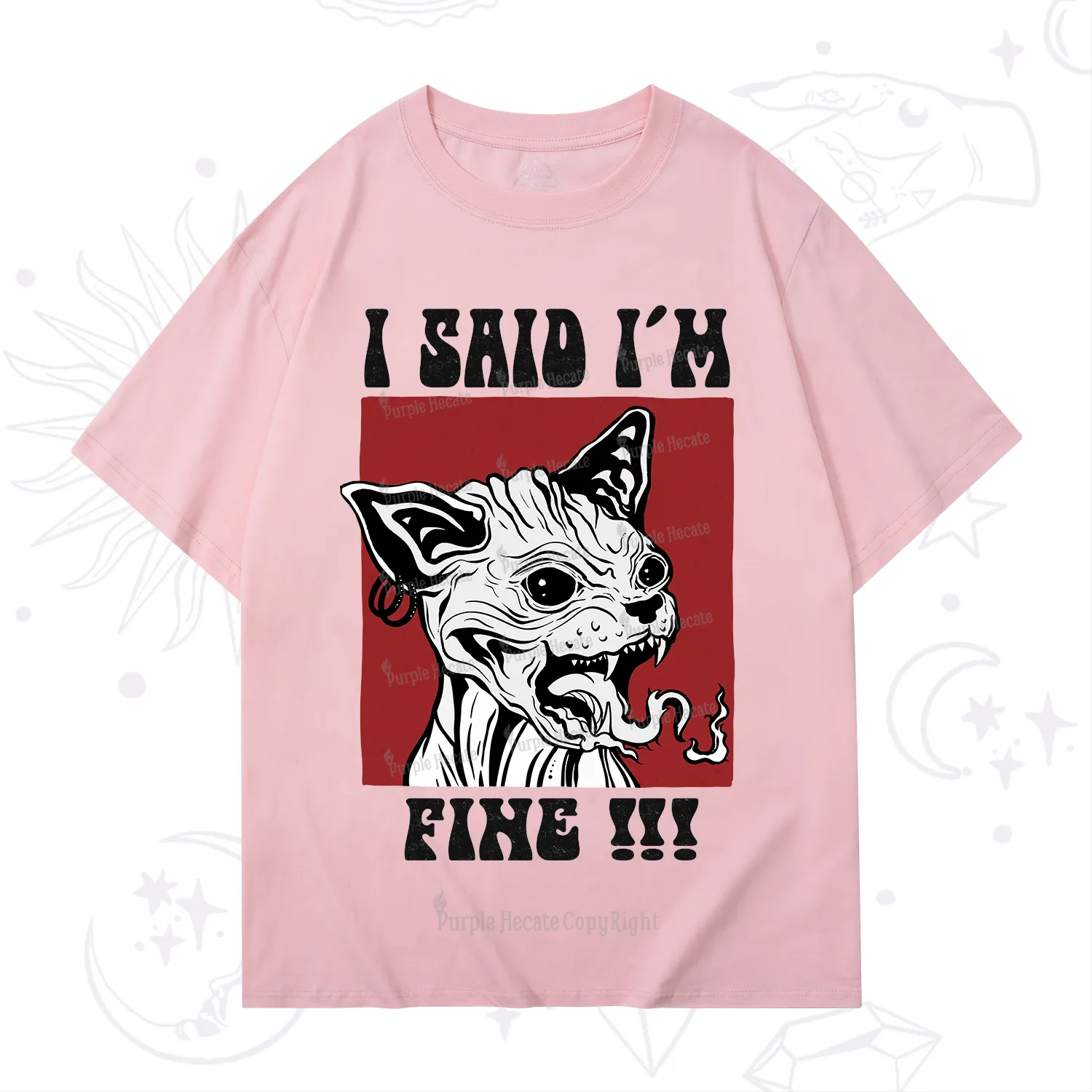 Purplehecate Angry Cat T-Shirt