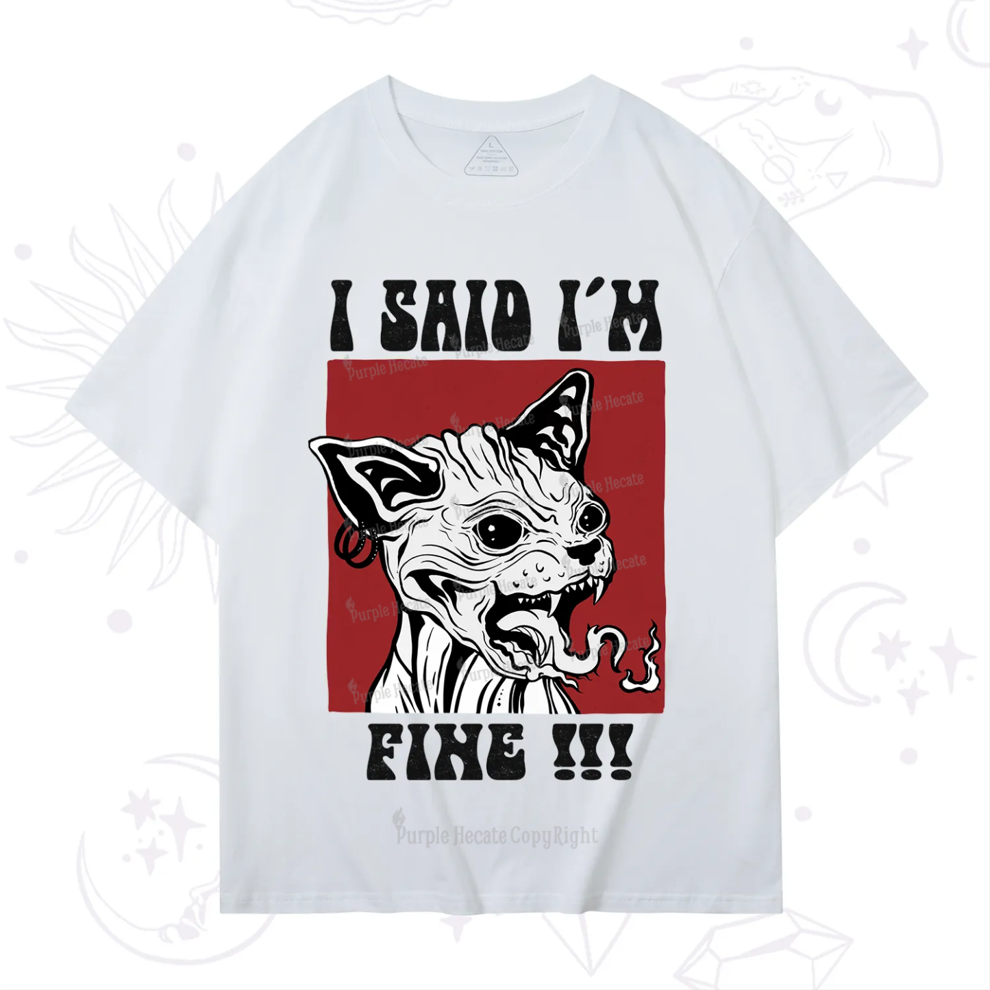 Purplehecate Angry Cat T-Shirt