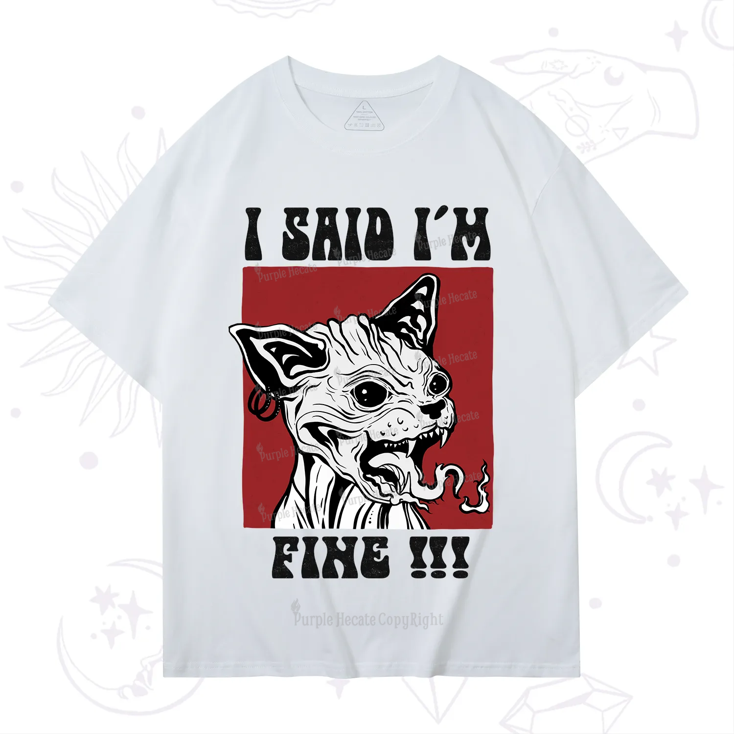 Purplehecate Angry Cat T-Shirt