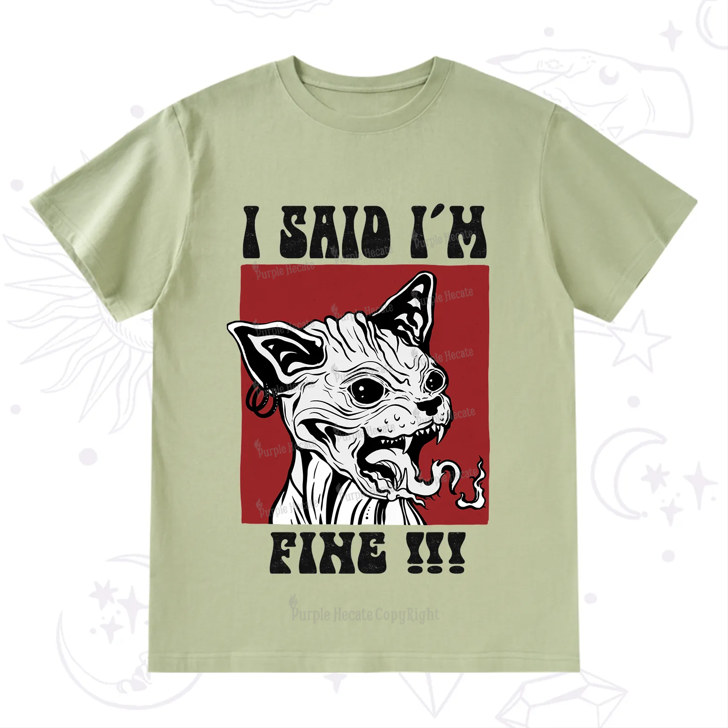 Purplehecate Angry Cat T-Shirt