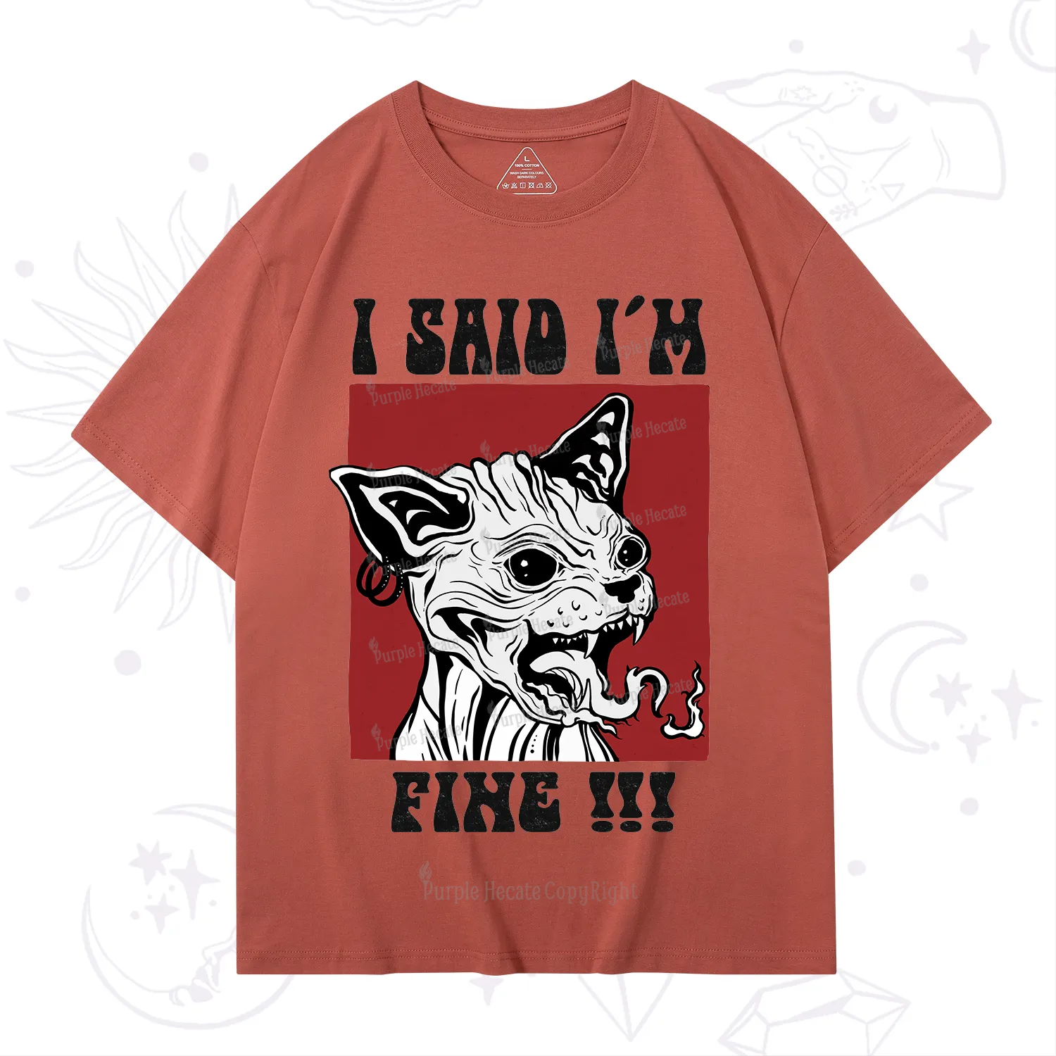 Purplehecate Angry Cat T-Shirt