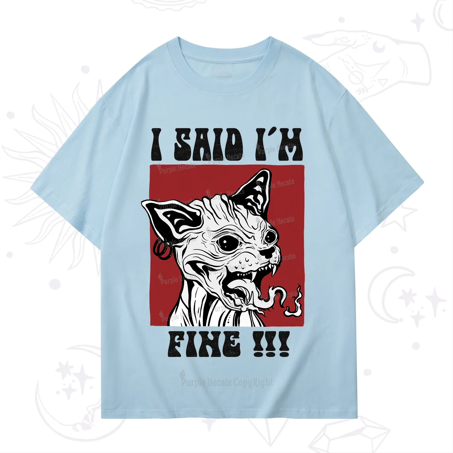 Purplehecate Angry Cat T-Shirt
