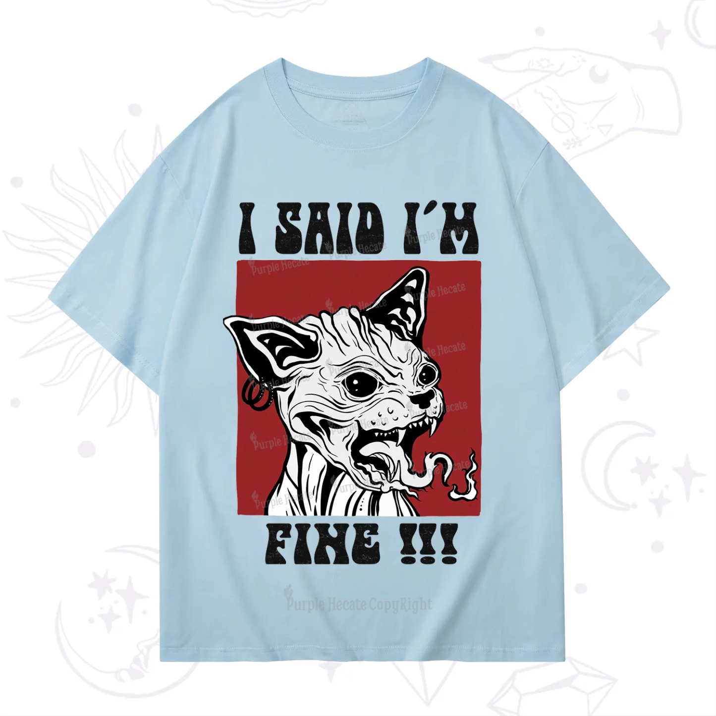 Purplehecate Angry Cat T-Shirt