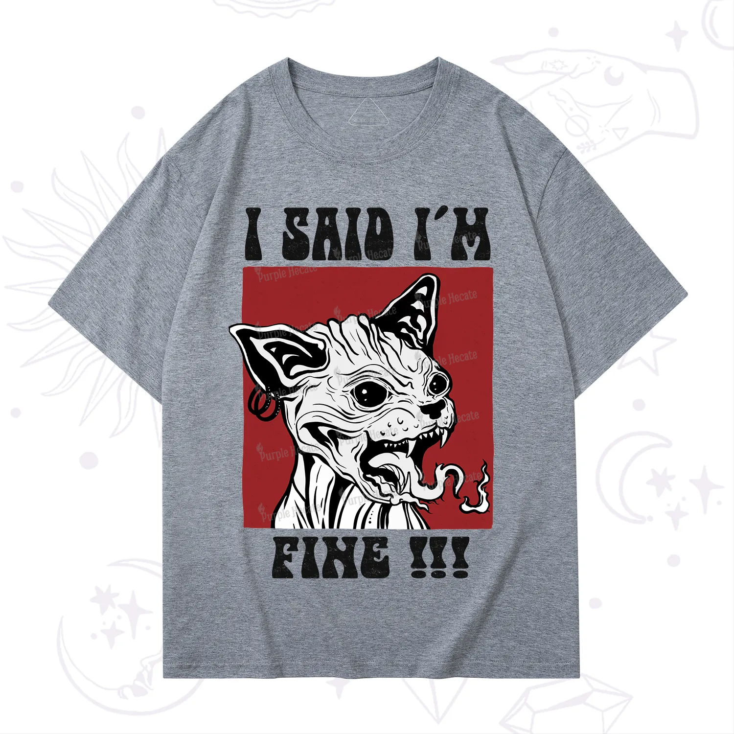 Purplehecate Angry Cat T-Shirt