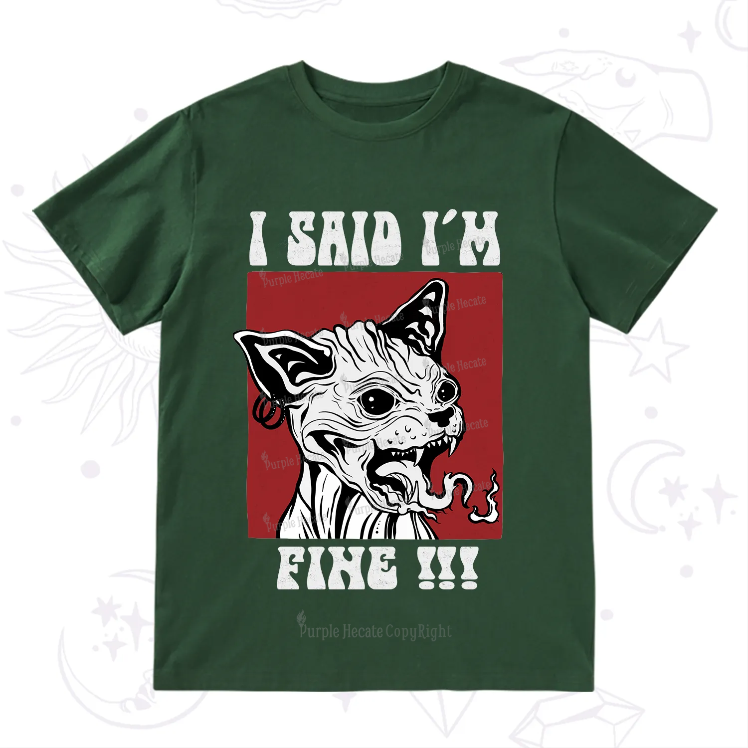 Purplehecate Angry Cat T-Shirt
