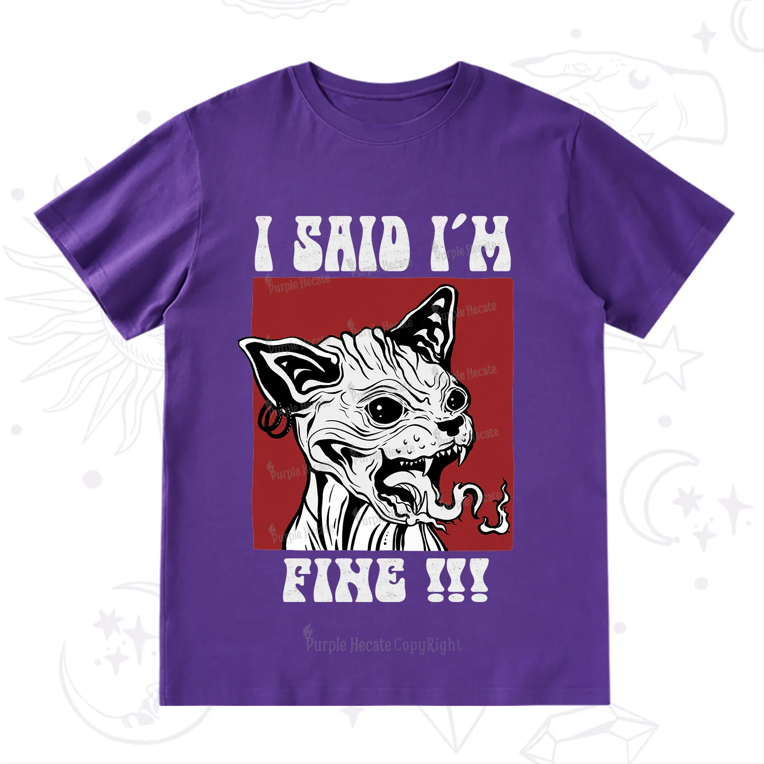 Purplehecate Angry Cat T-Shirt
