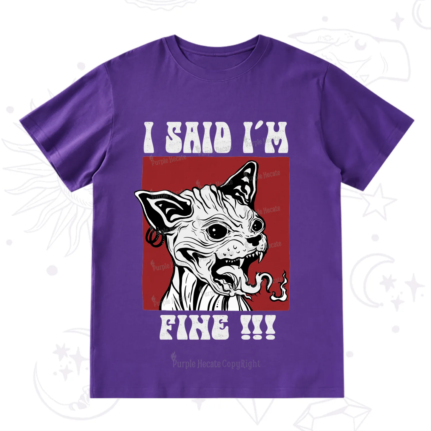 Purplehecate Angry Cat T-Shirt